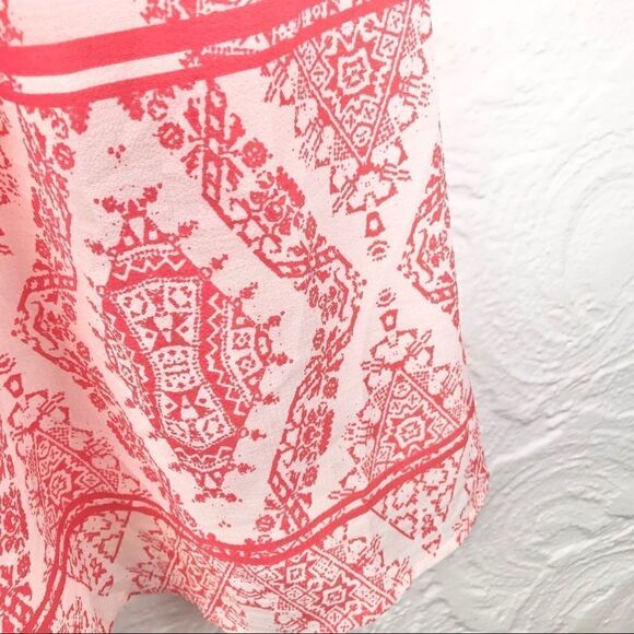 Heartsoul Red White Ethnic Print boho Tunic Blouse - Picture 2 of 10